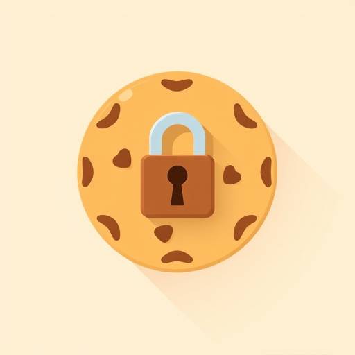 Cookie Policy icon with a stylized cookie and a lock symbol